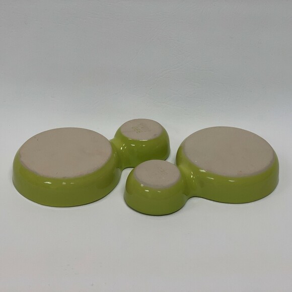 Vintage P172 D23 Chip N Dip Divided Dishes Bowls Green Lot of 2 - Picture 4 of 7